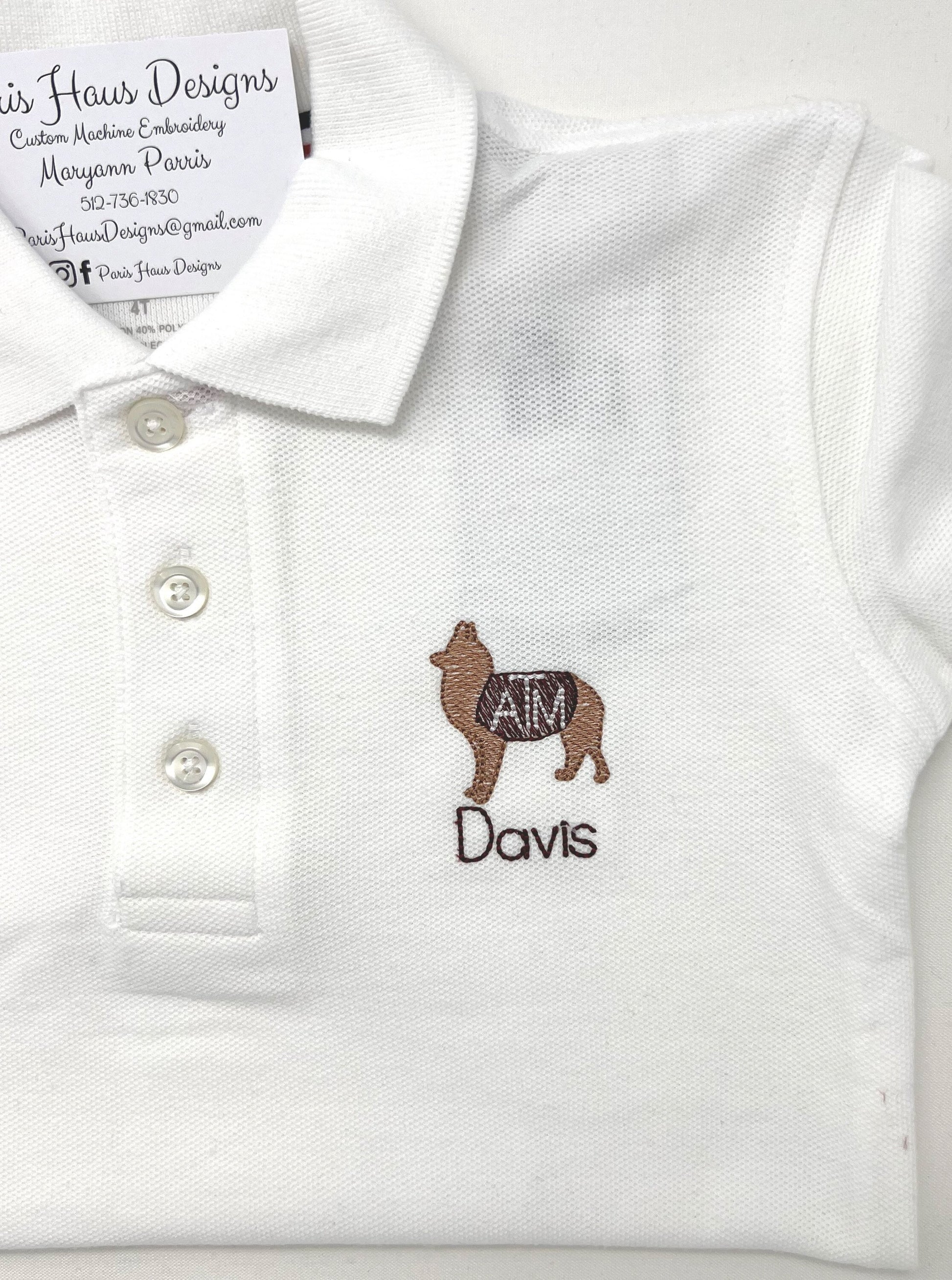 Boys Reveille Monogram Polo Design