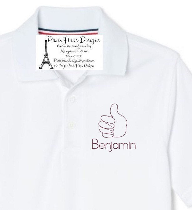 Boys Thumbs Up Monogram Polo Design