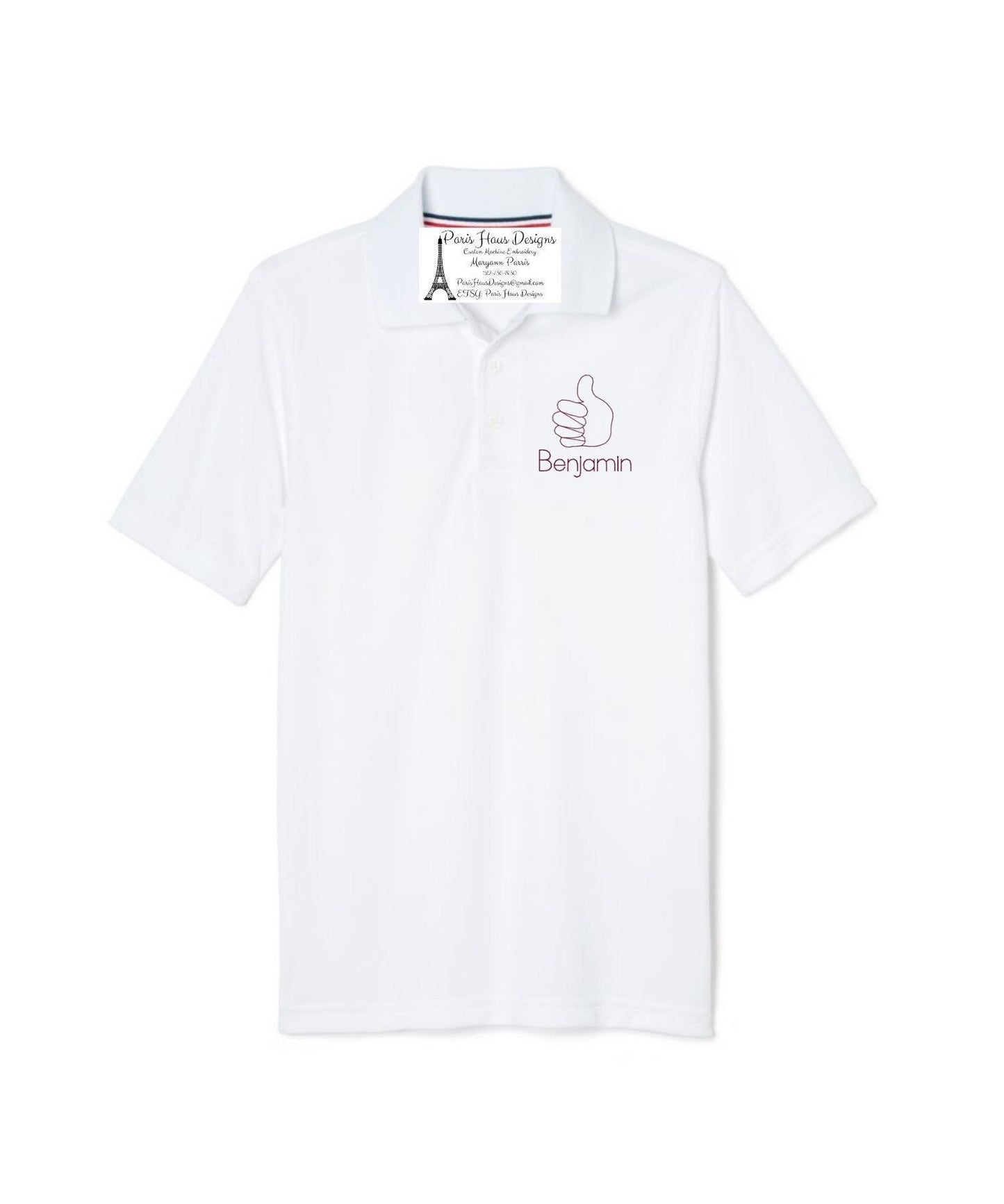 Boys Thumbs Up Monogram Polo Design