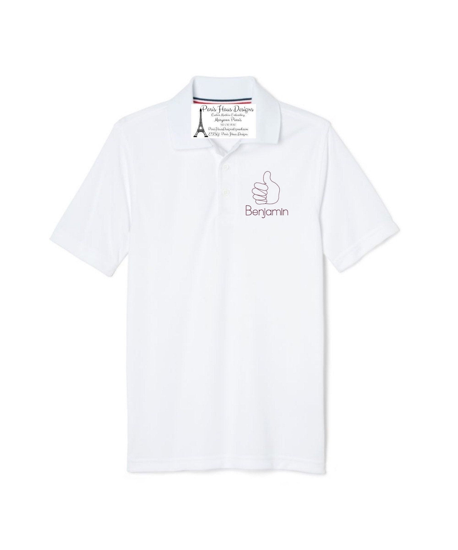 Boys Thumbs Up Monogram Polo Design