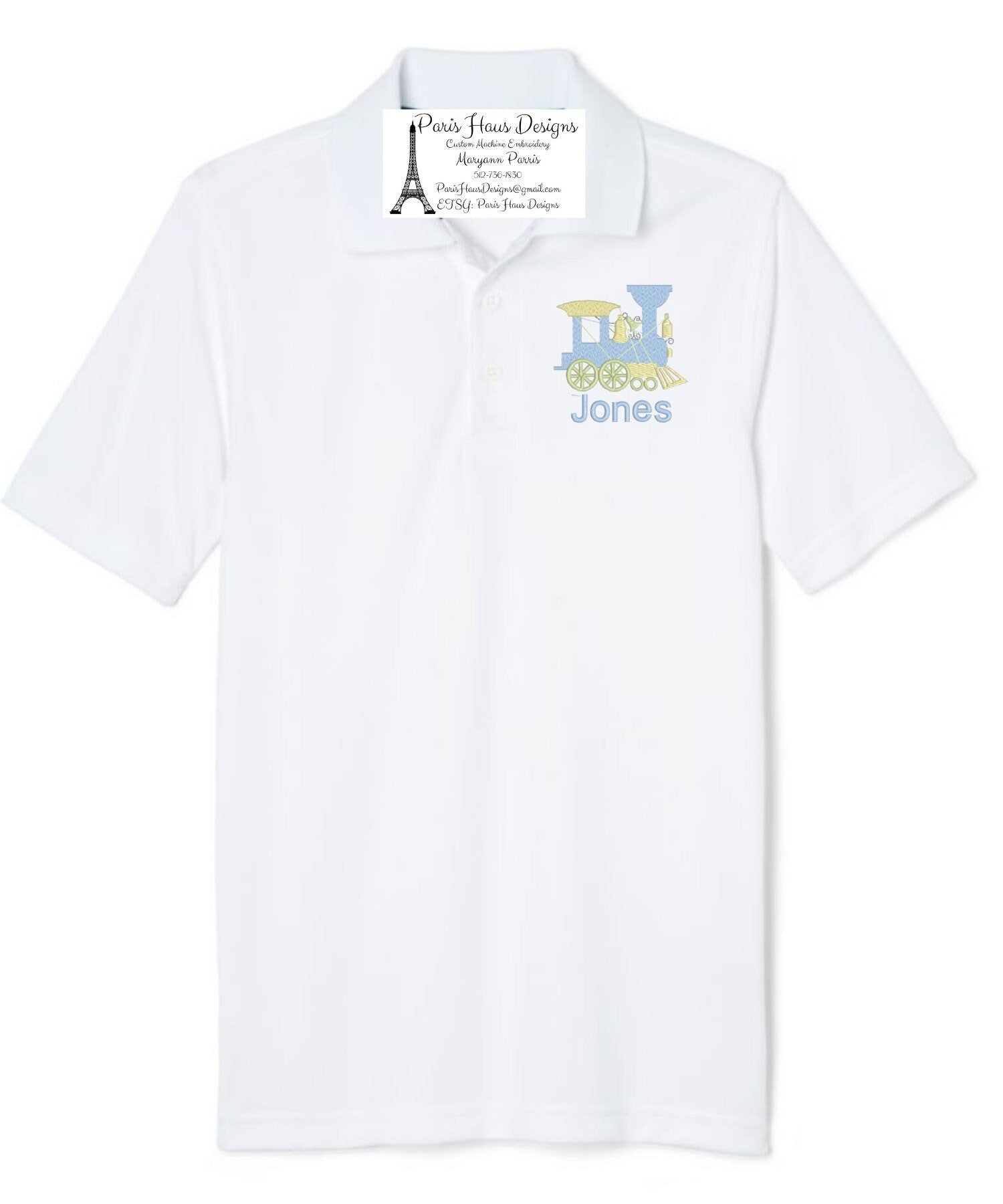 Boys Train Monogram Polo Design