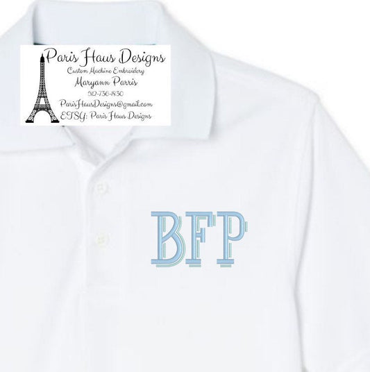 Boys Shadow Monogram Polo Design