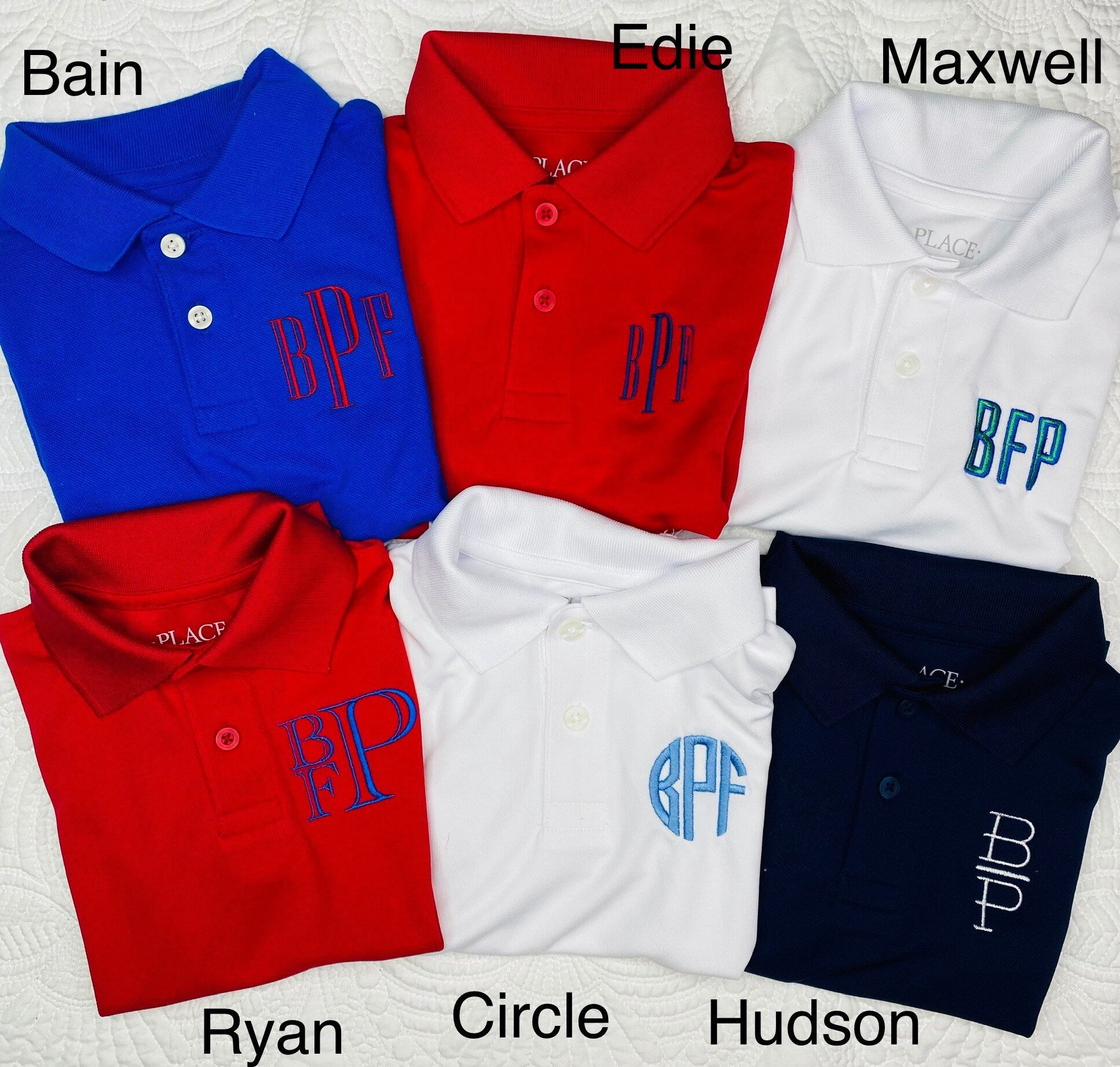 Monogramed Polo Shirts for Boys