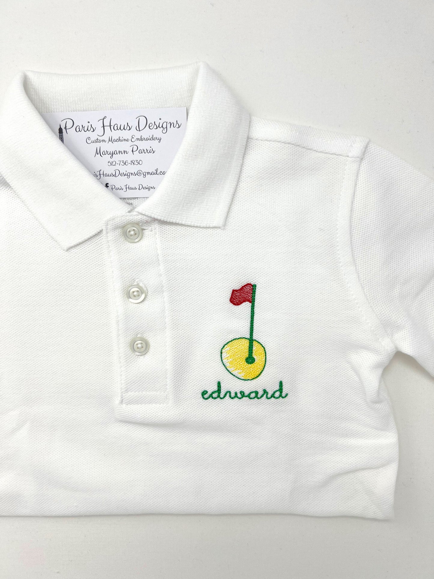 Boys Golf Flag Monogram Polo Design