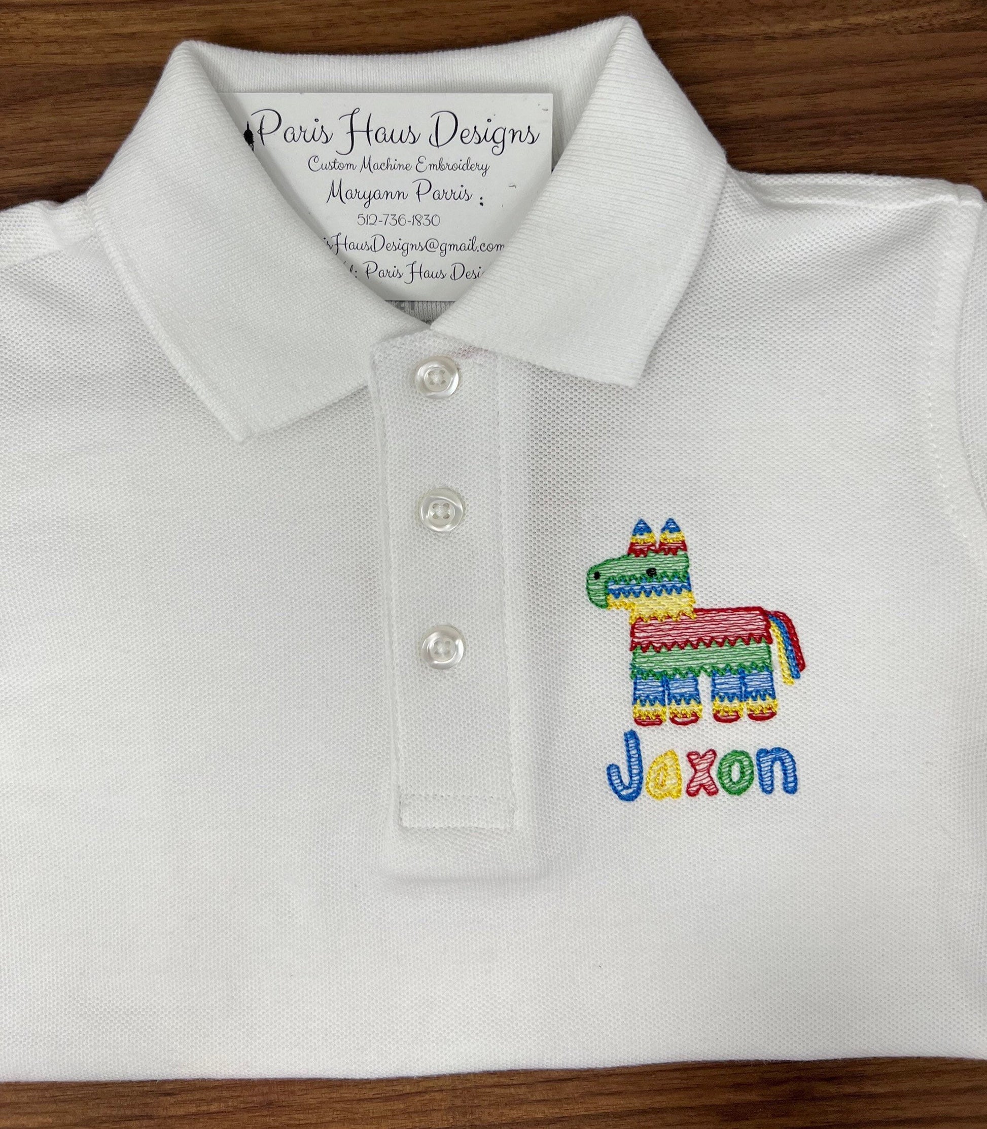 Boys Piñata Monogram Polo Design
