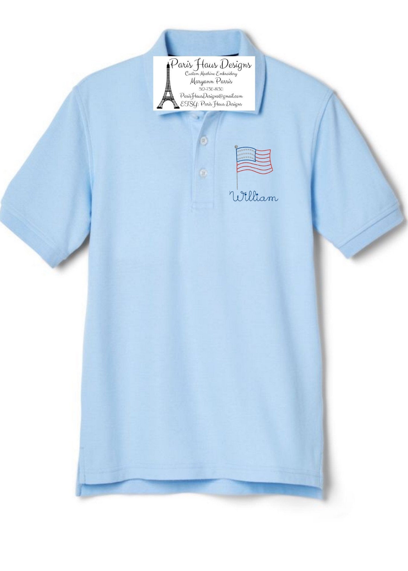 Boys Flag Monogram Polo Design