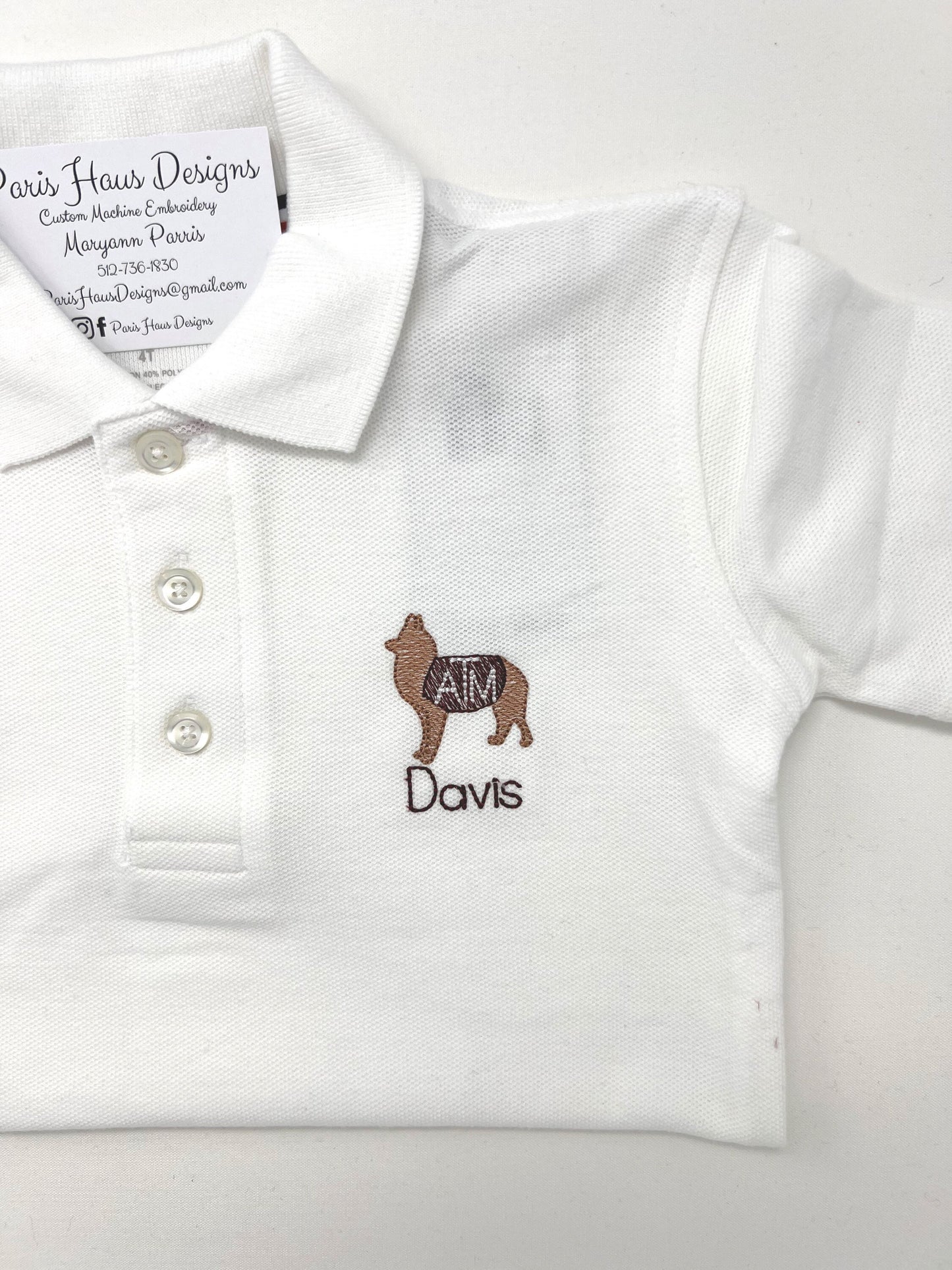 Boys Reveille Monogram Polo Design