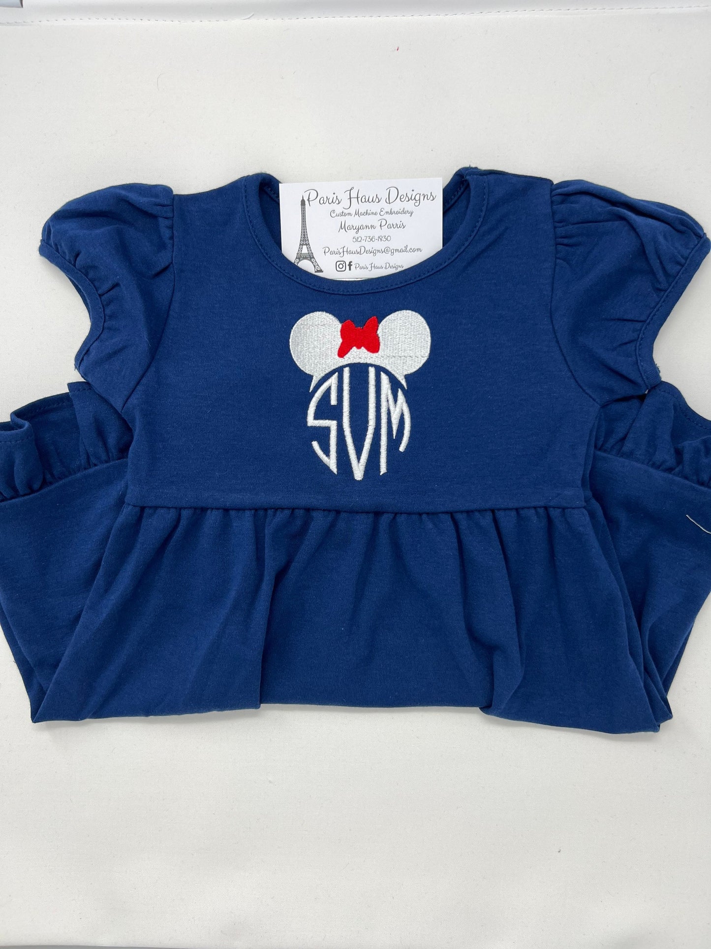 Girls Mouse Ears Monogram Dress
