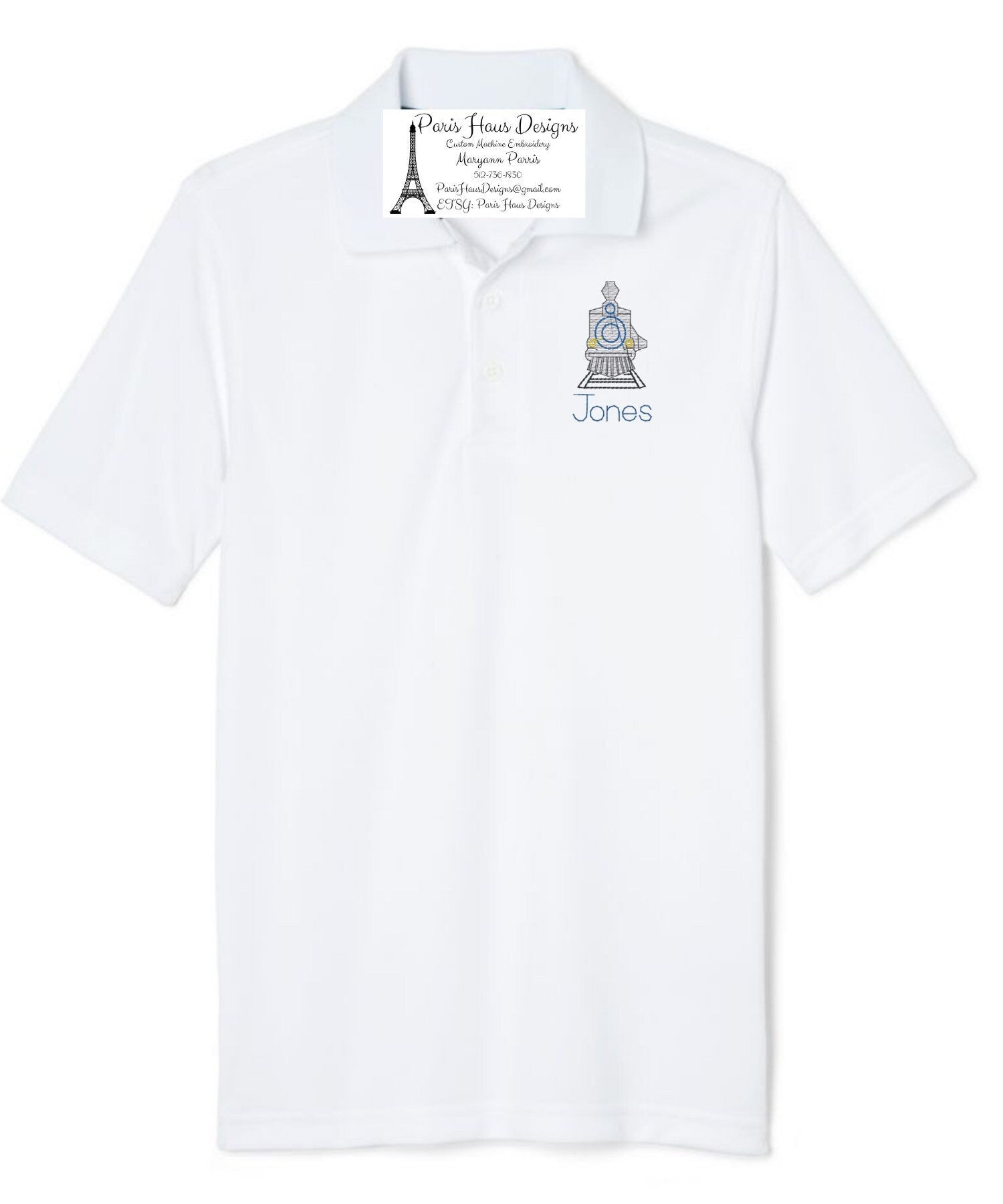 Boys Train Monogram Polo Design