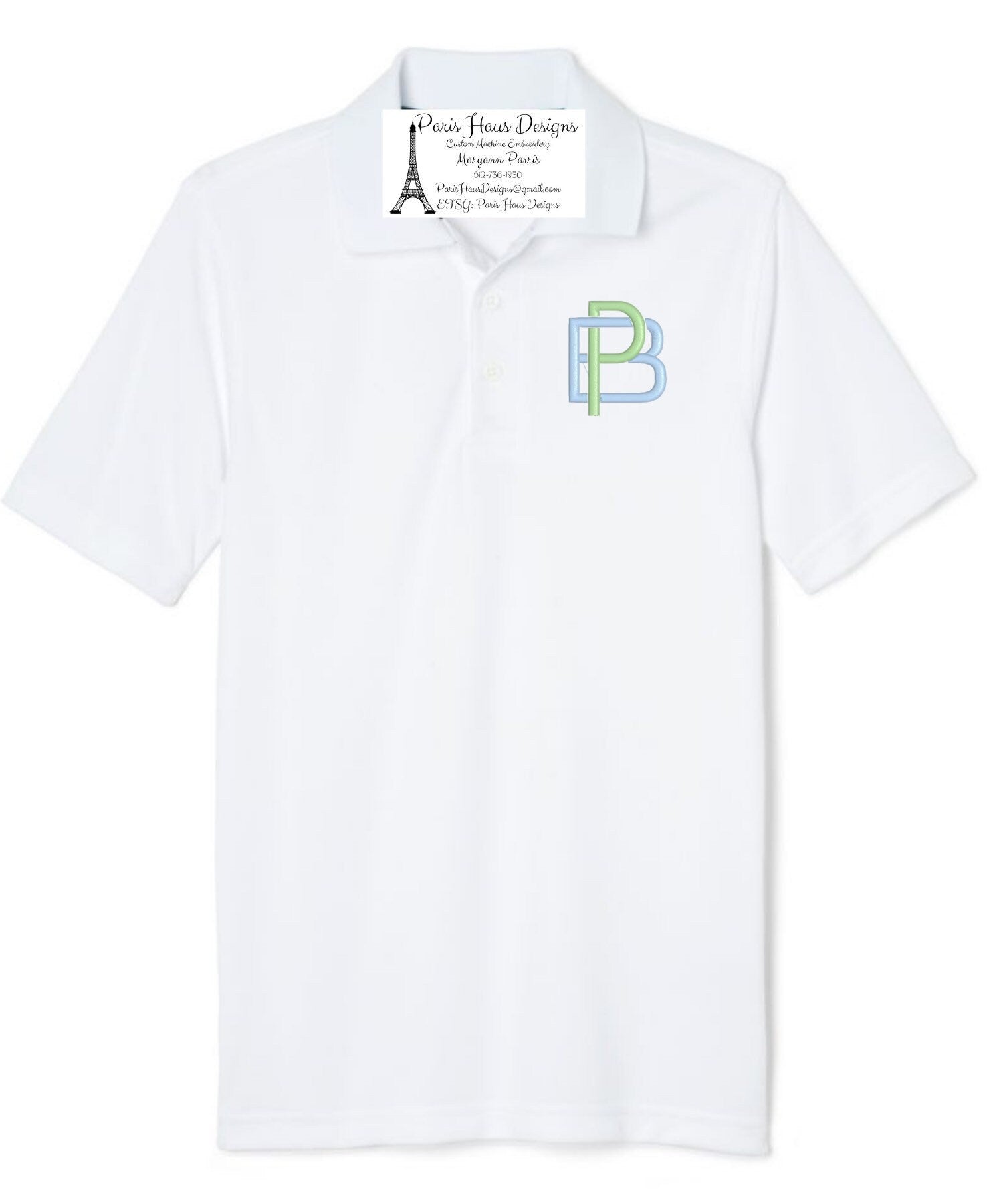 Boys Block Monogram Polo Design