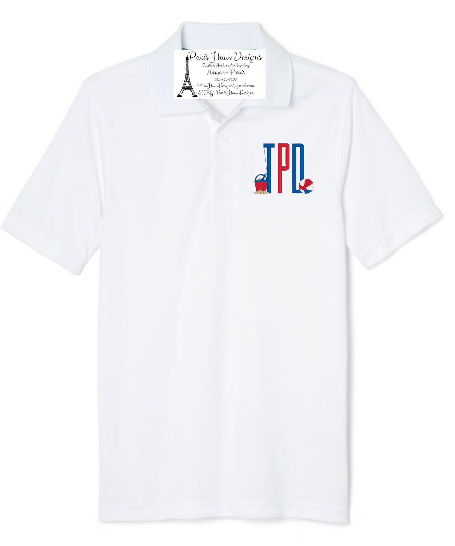 Boys Beach Monogram Polo Design