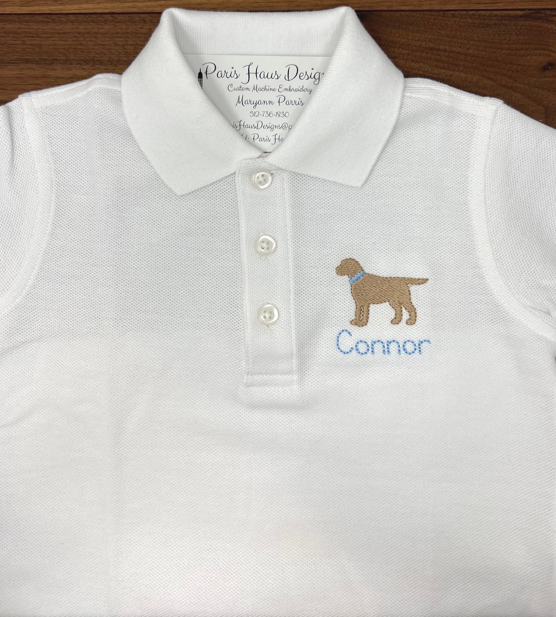 Boys Dog Monogram Polo Design