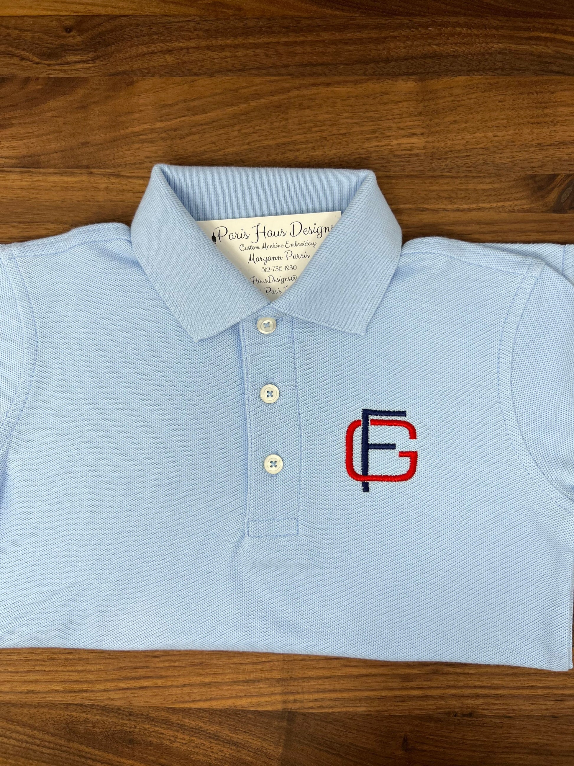 Boys Block Monogram Polo Design