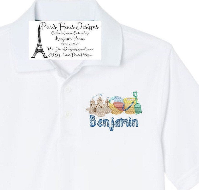 Boys Beach Monogram Polo Design