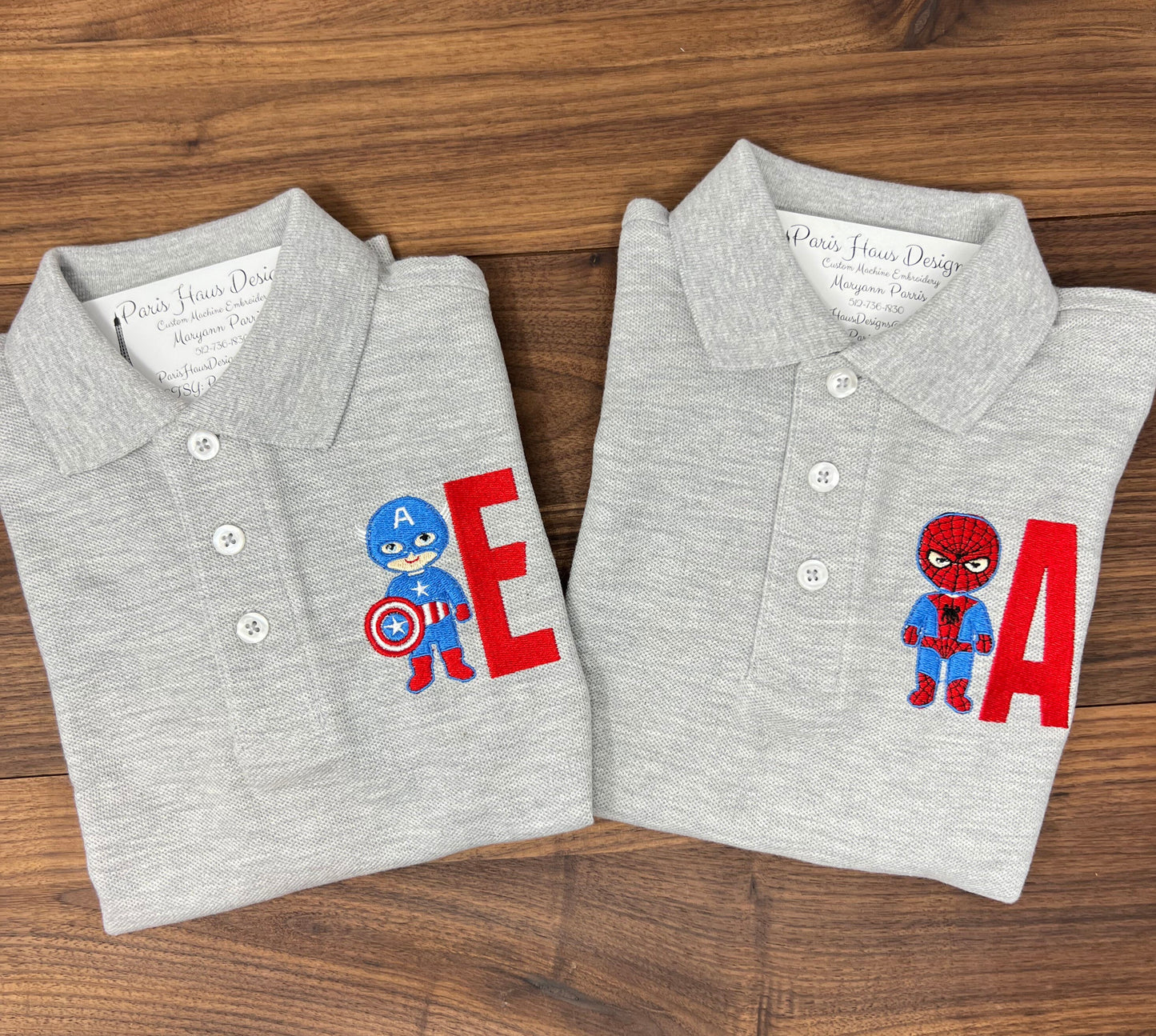 Monogramed Superhero Polo Shirt for Boys