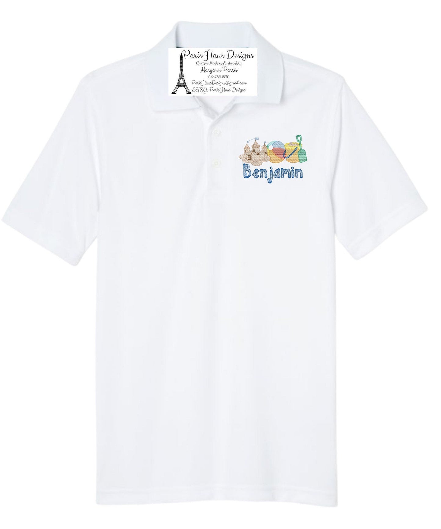 Boys Beach Monogram Polo Design