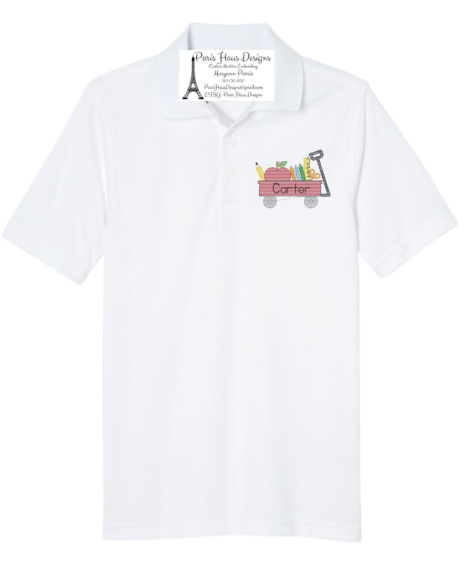 Boys Wagon Monogram Polo Design