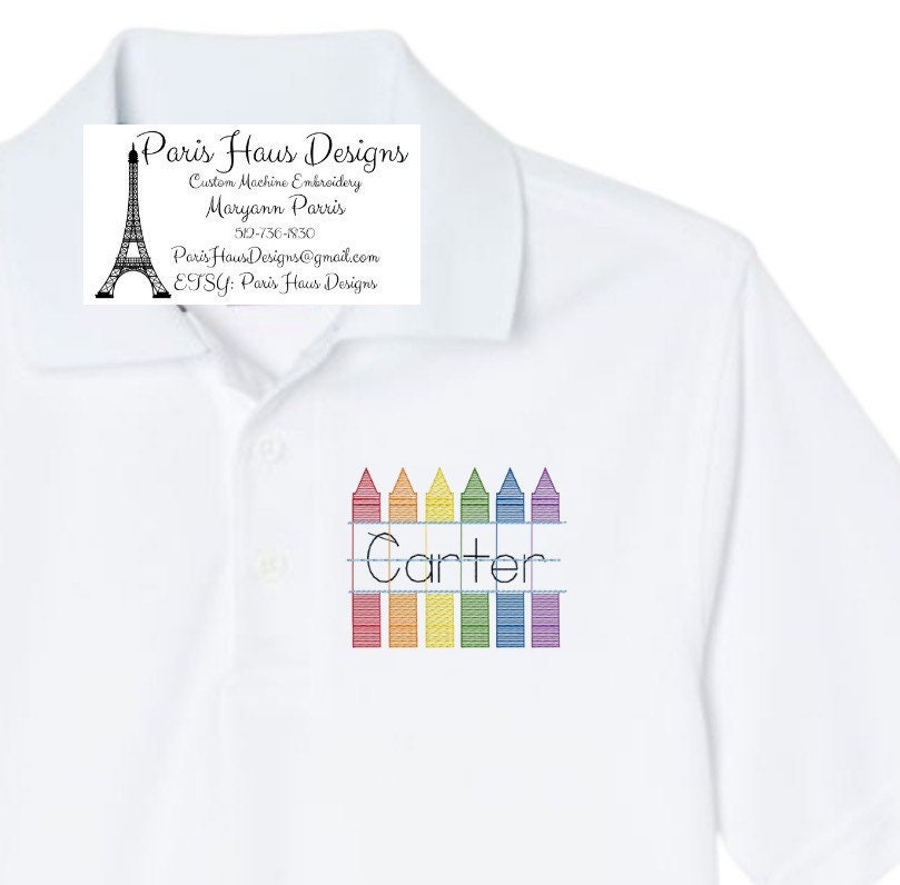 Boys Crayon Monogram Polo Design