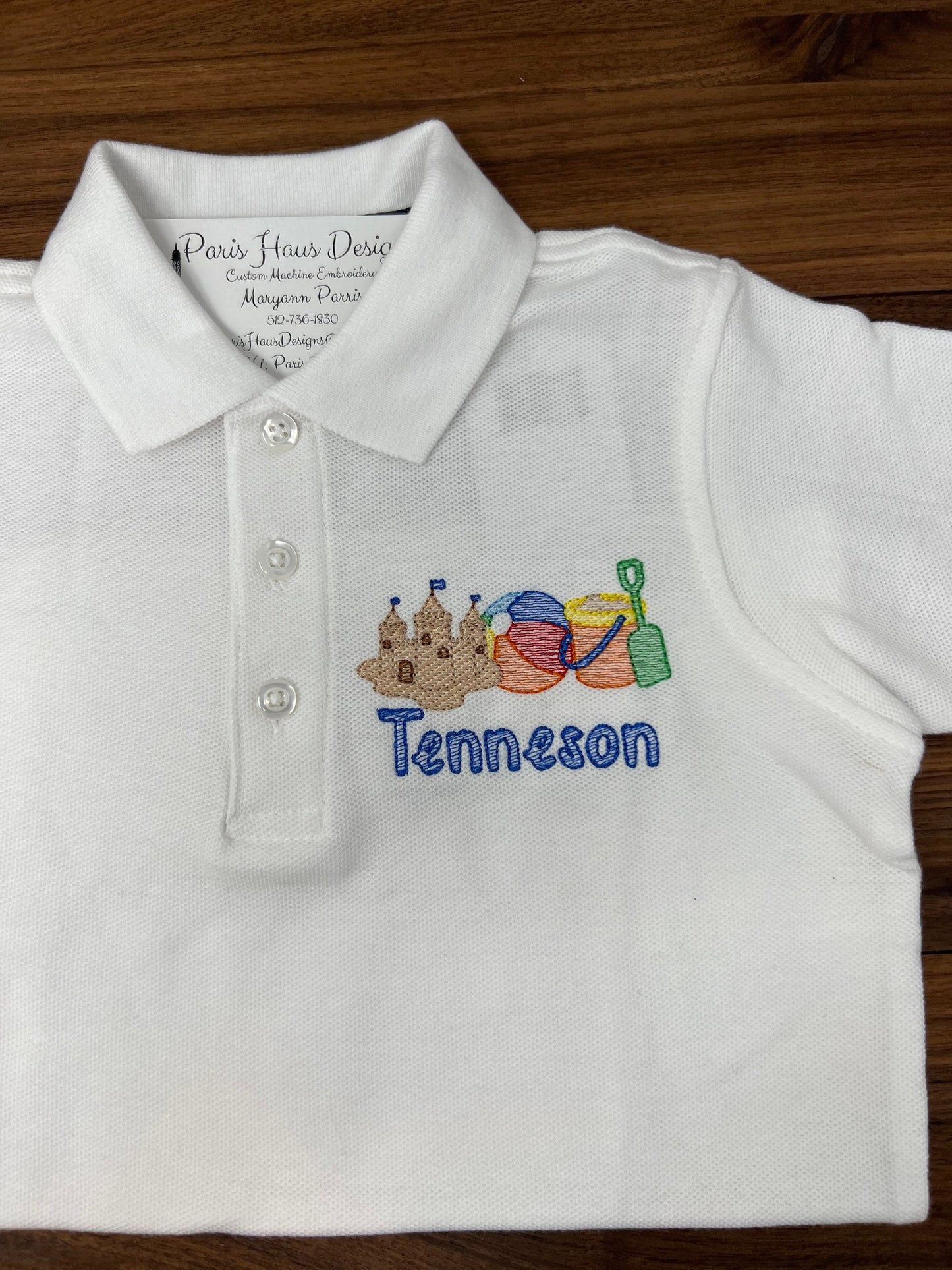 Boys Beach Monogram Polo Design