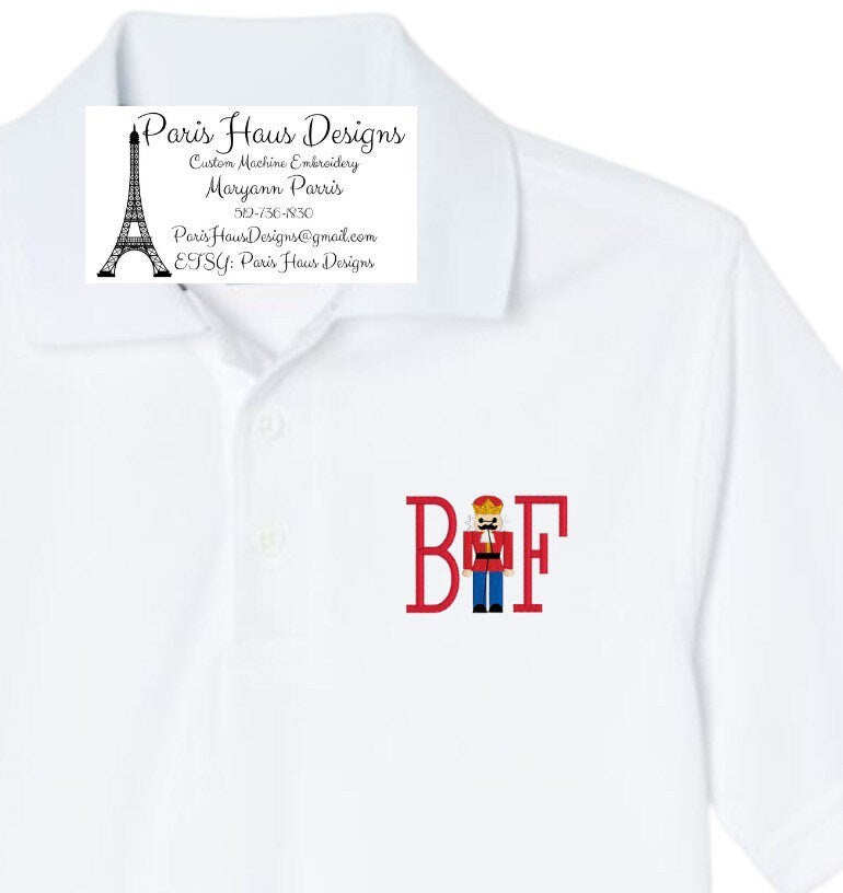 Boys Nutcracker Monogram Polo Design