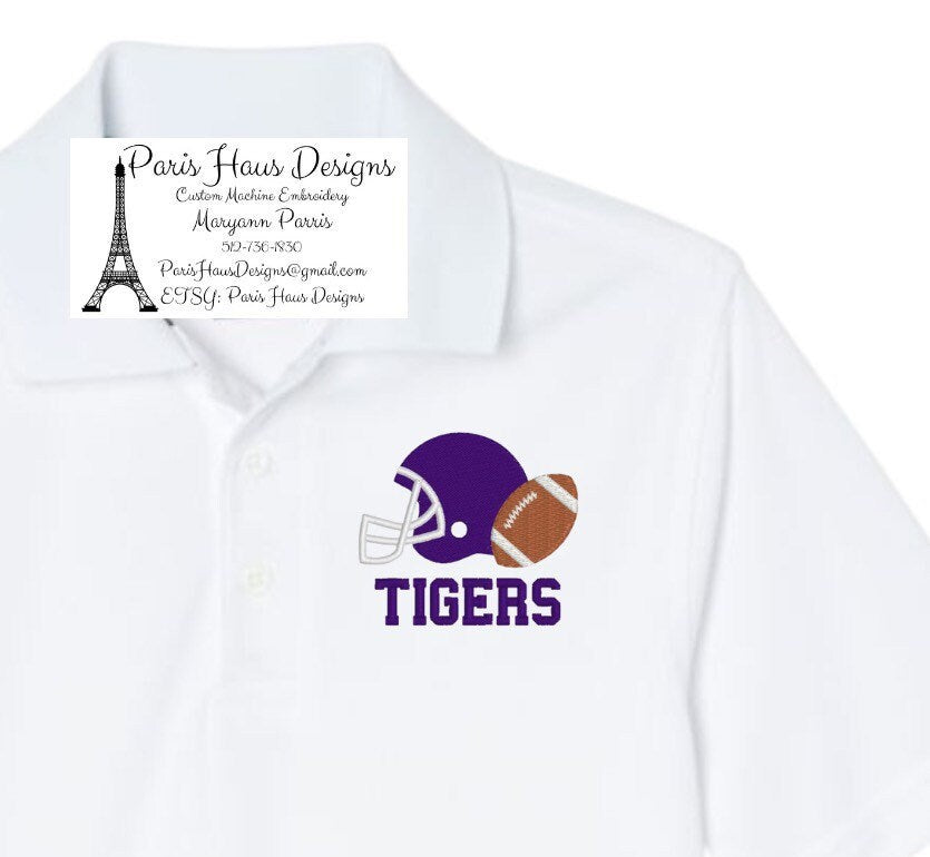 Boys Football Monogram Polo Design