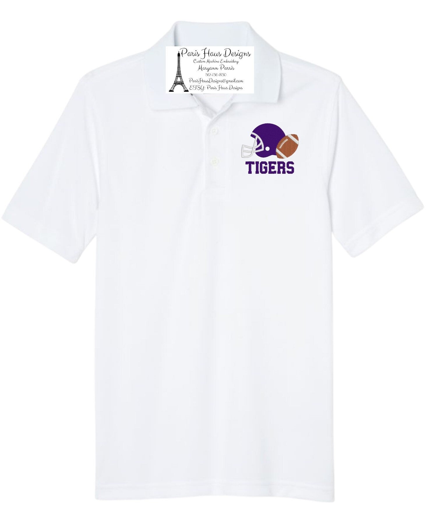 Boys Football Monogram Polo Design