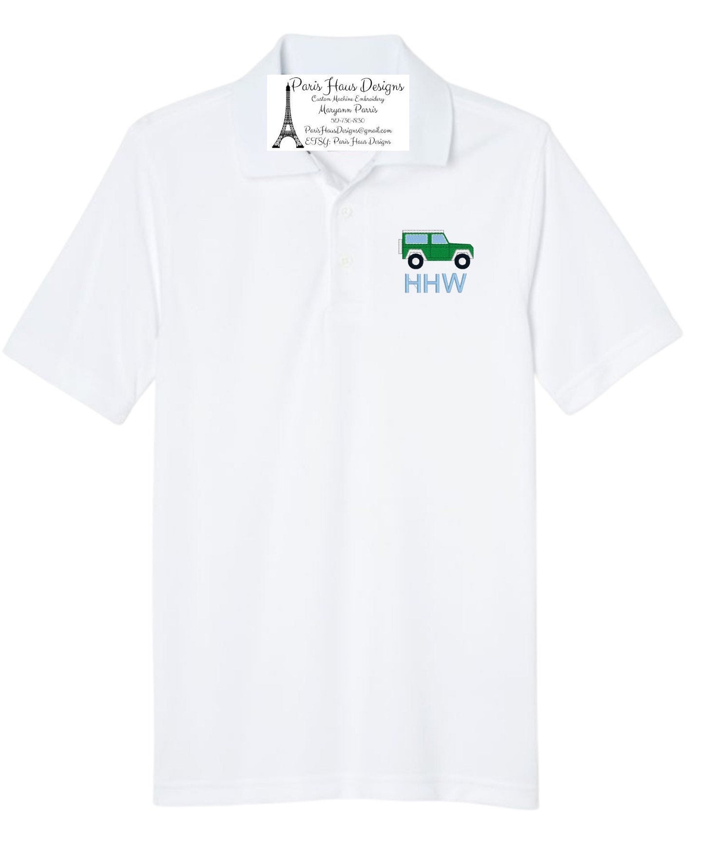 Boys Jeep Monogram Polo Design