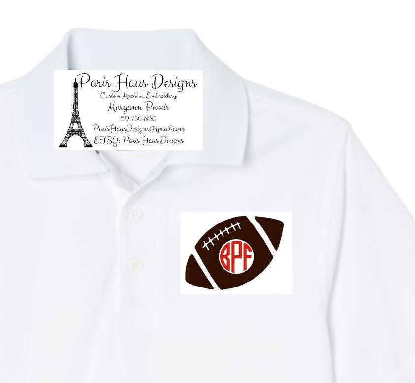 Boys Football Monogram Polo Design