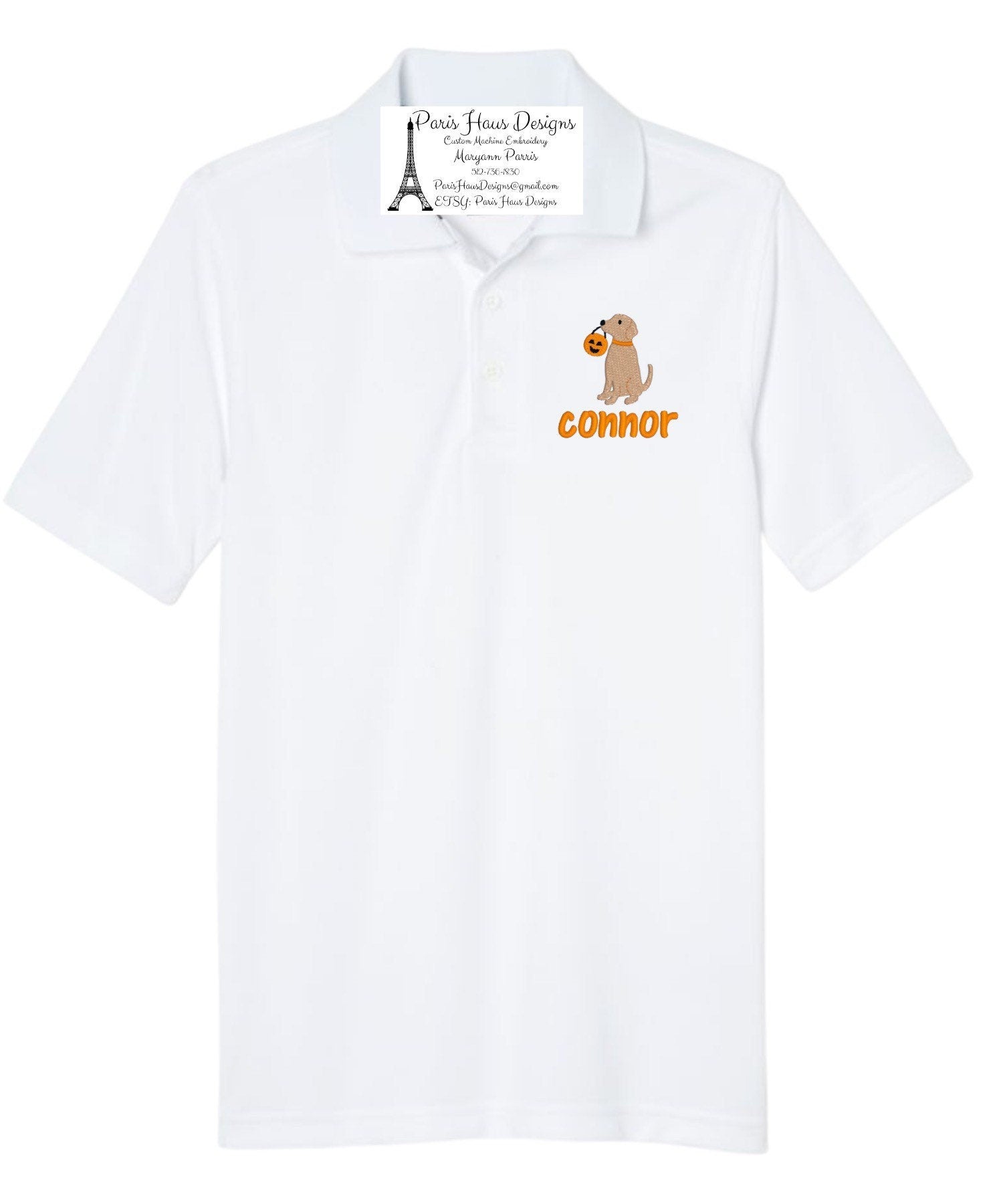Boys Halloween Monogram Polo Design