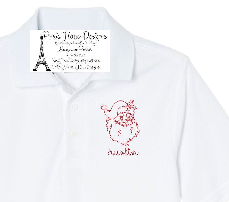 Boys Santa Monogram Polo Design