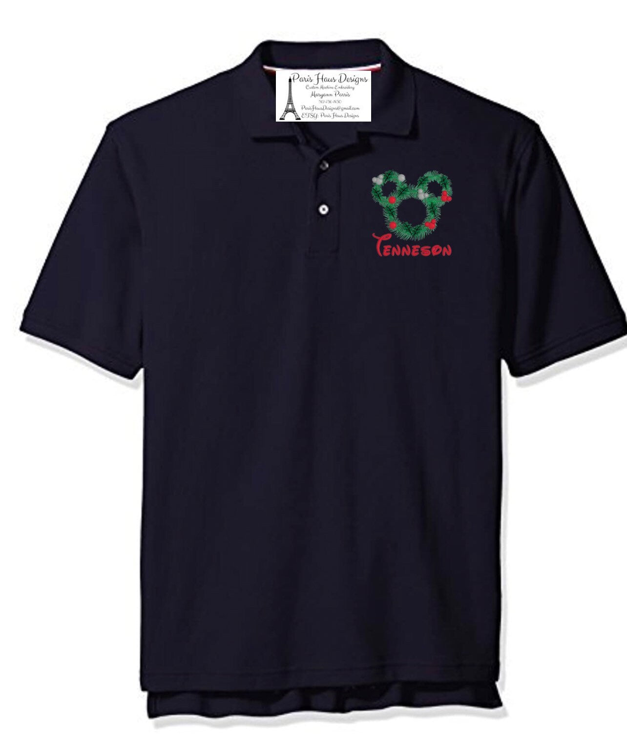 Boys Mouse Wreath Monogram Polo Design