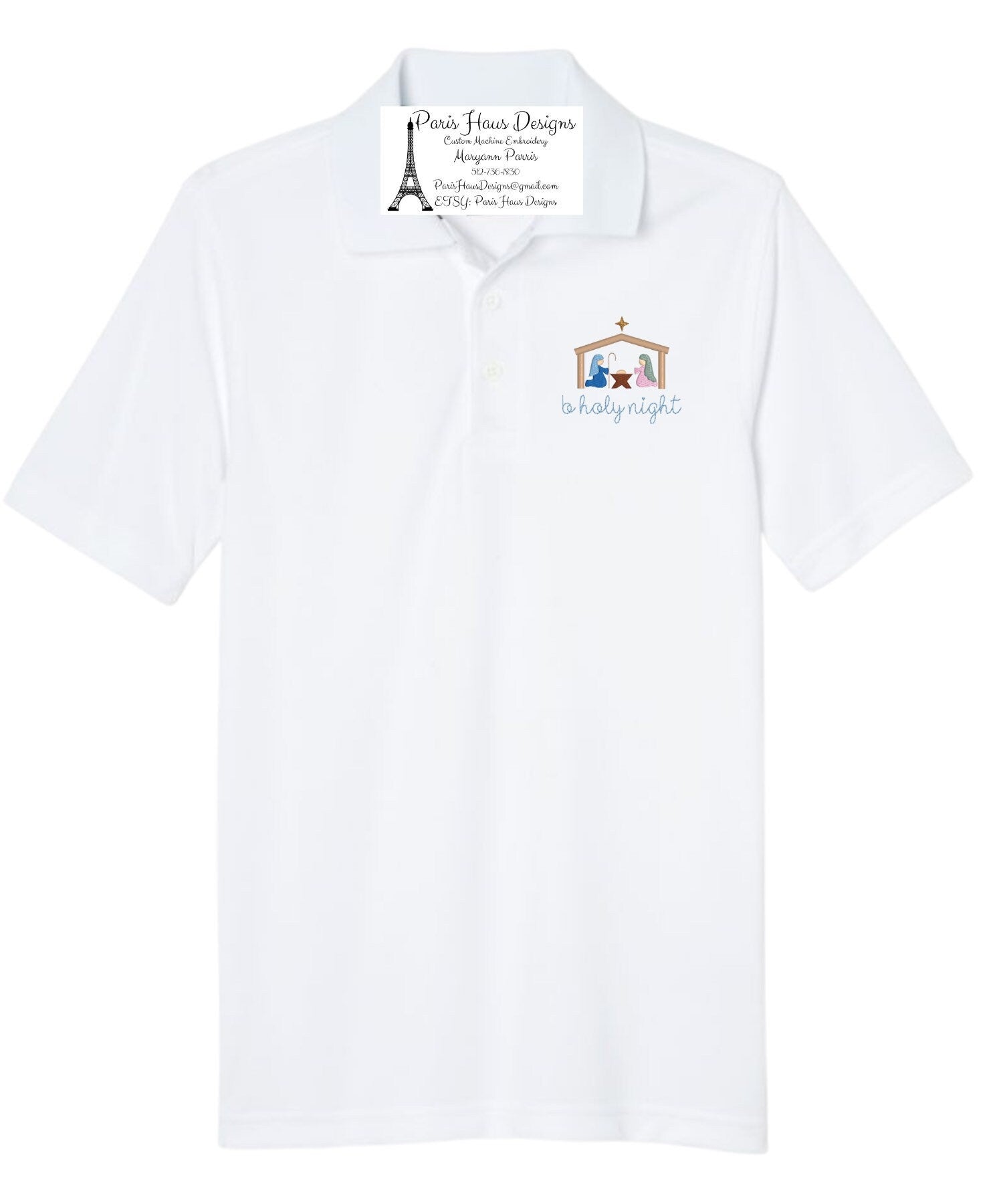 Boys Nativity Manger scene Monogram Polo Design