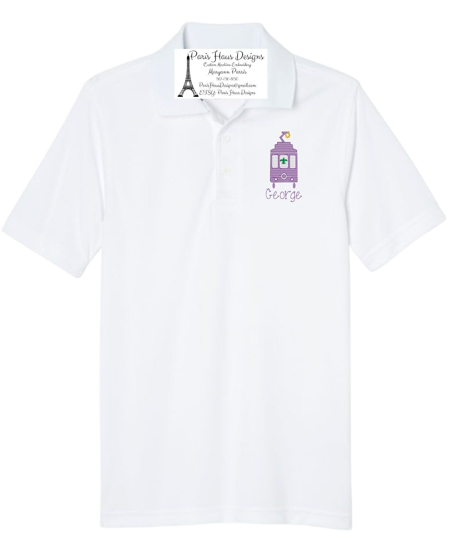 Boys Mardi Gras Monogram Polo Design