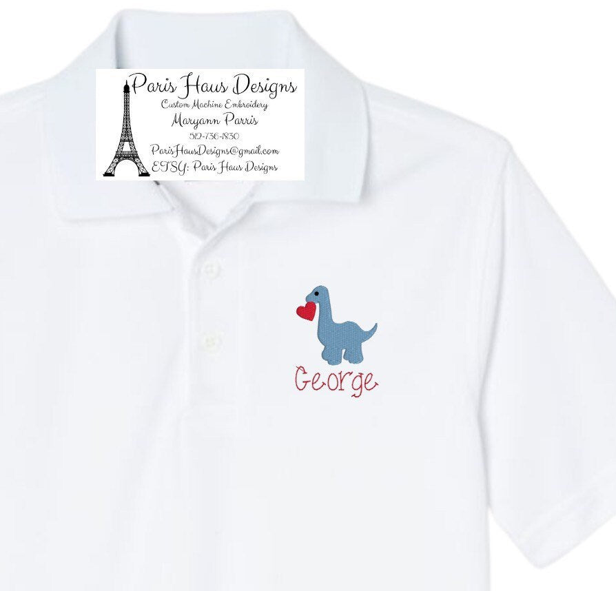 Boys Valentine’s Day Monogram Polo Design