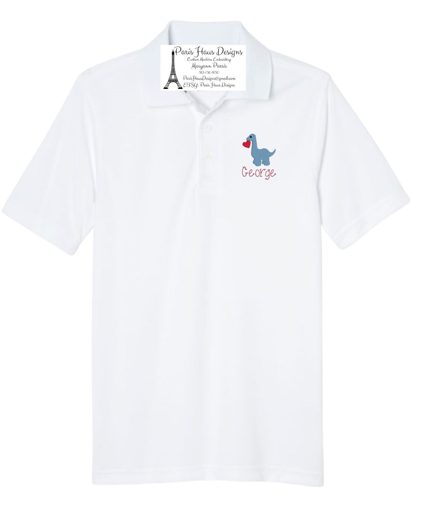 Boys Valentine’s Day Monogram Polo Design