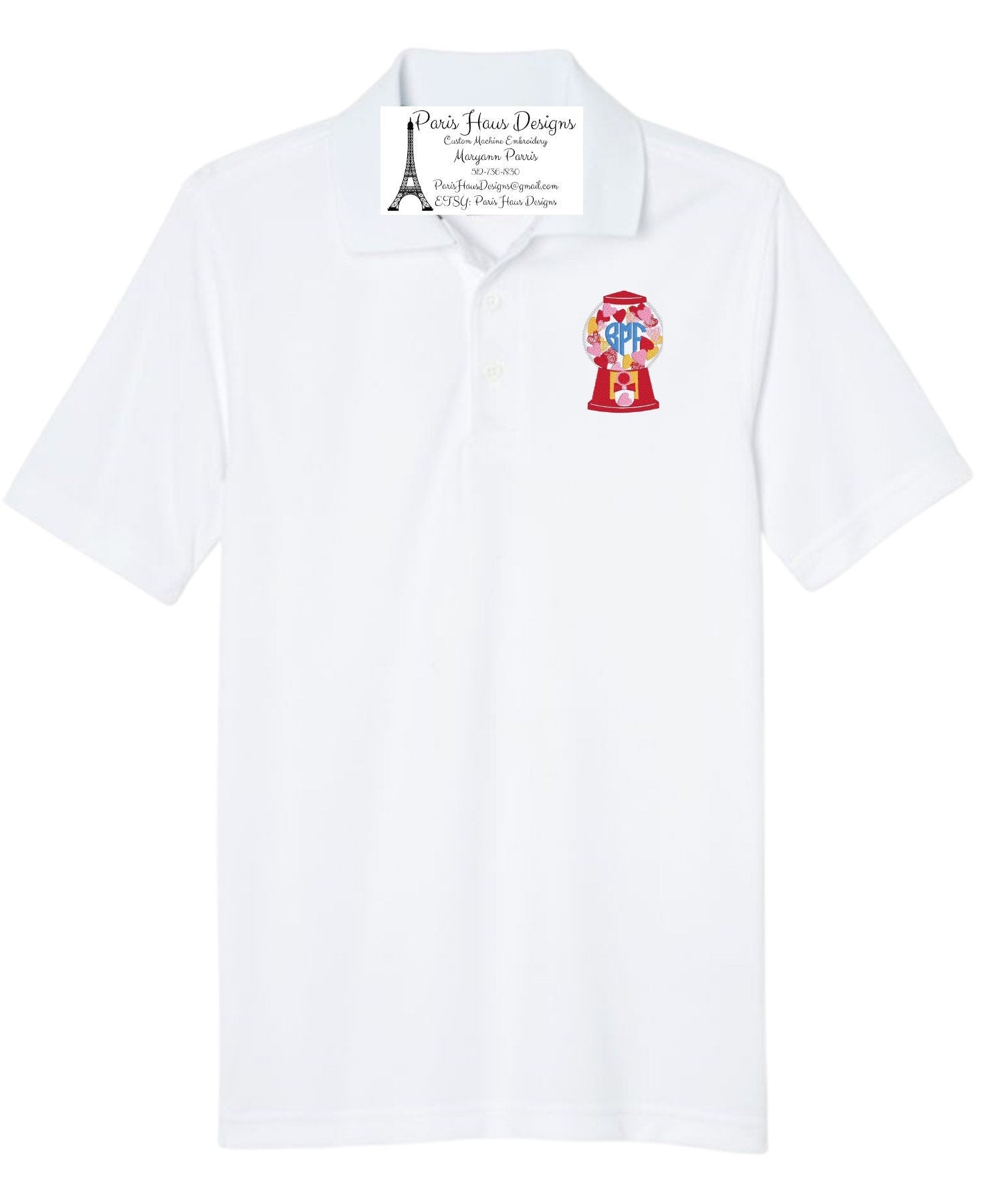 Boys Valentine’s Day Monogram Polo Design