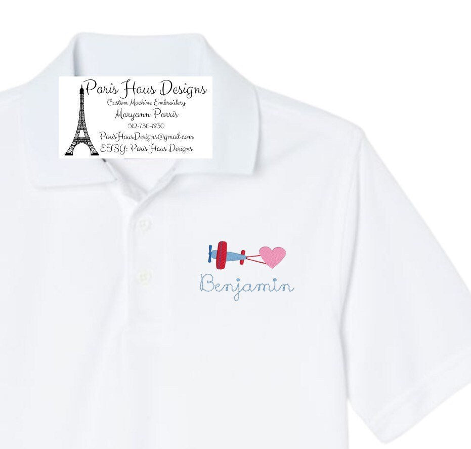 Boys Valentine’s Day Monogram Polo Design