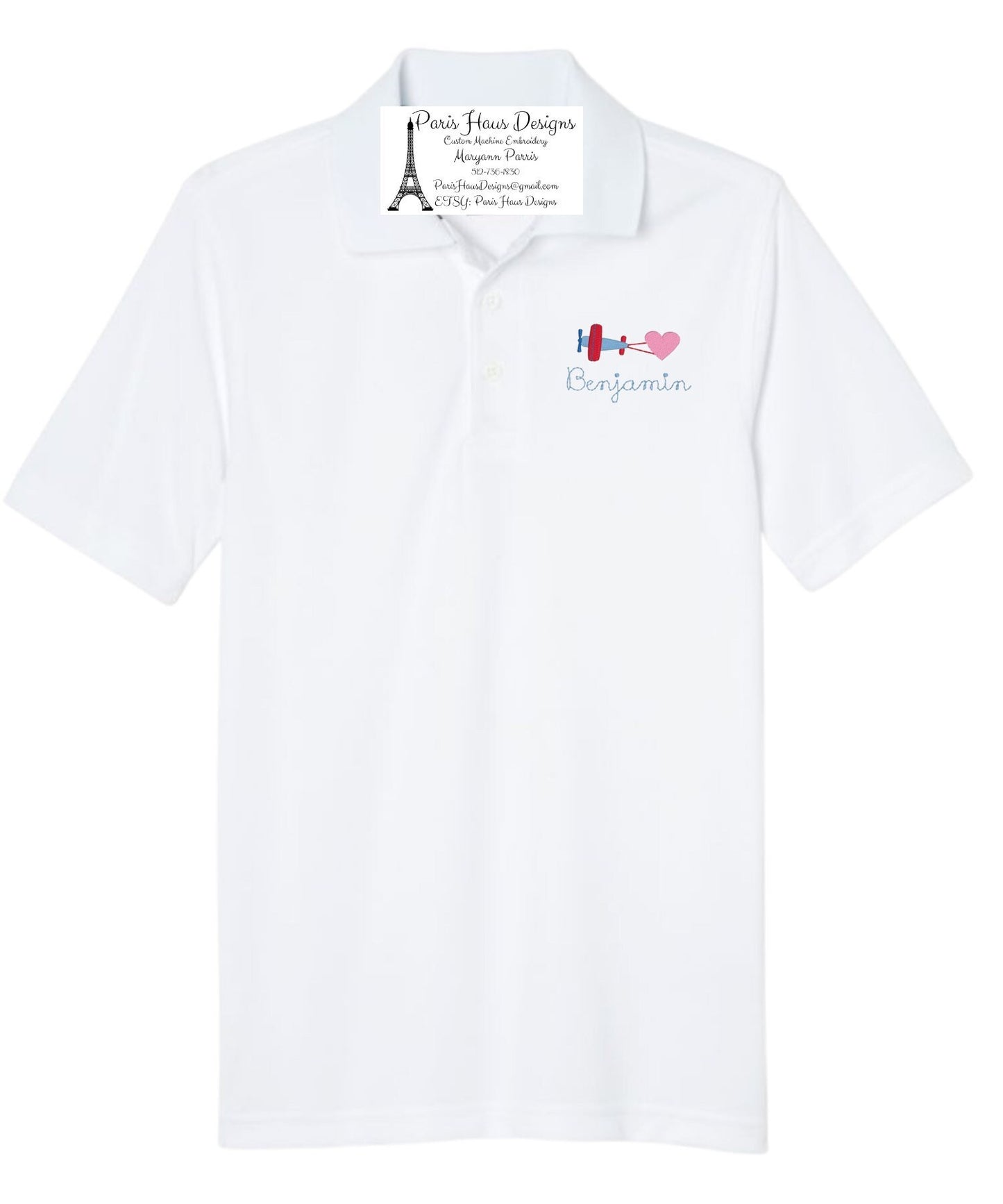 Boys Valentine’s Day Monogram Polo Design