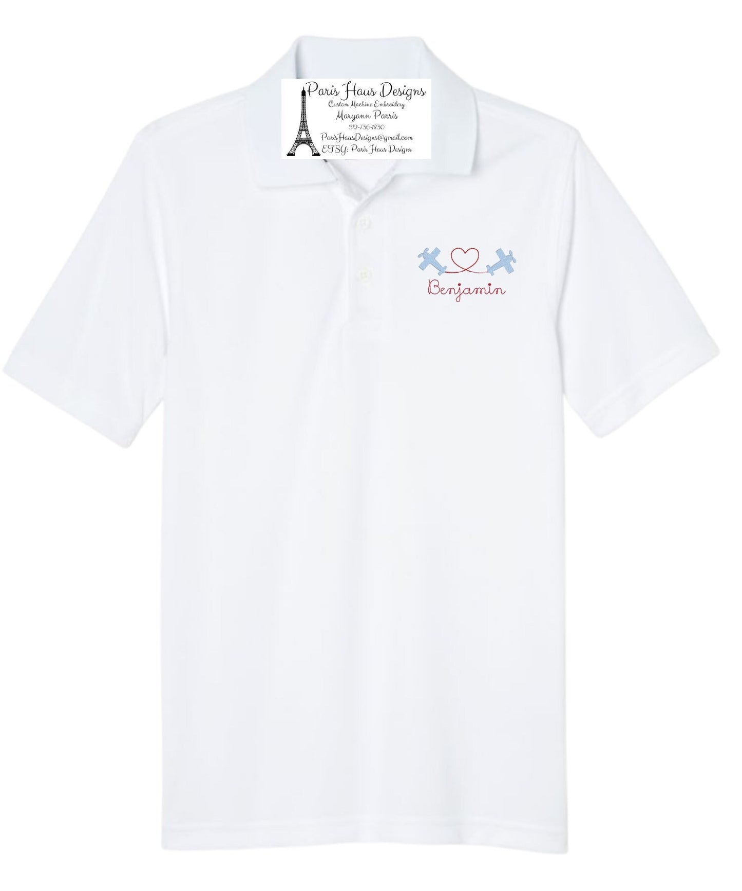 Boys Valentine’s Day Monogram Polo Design