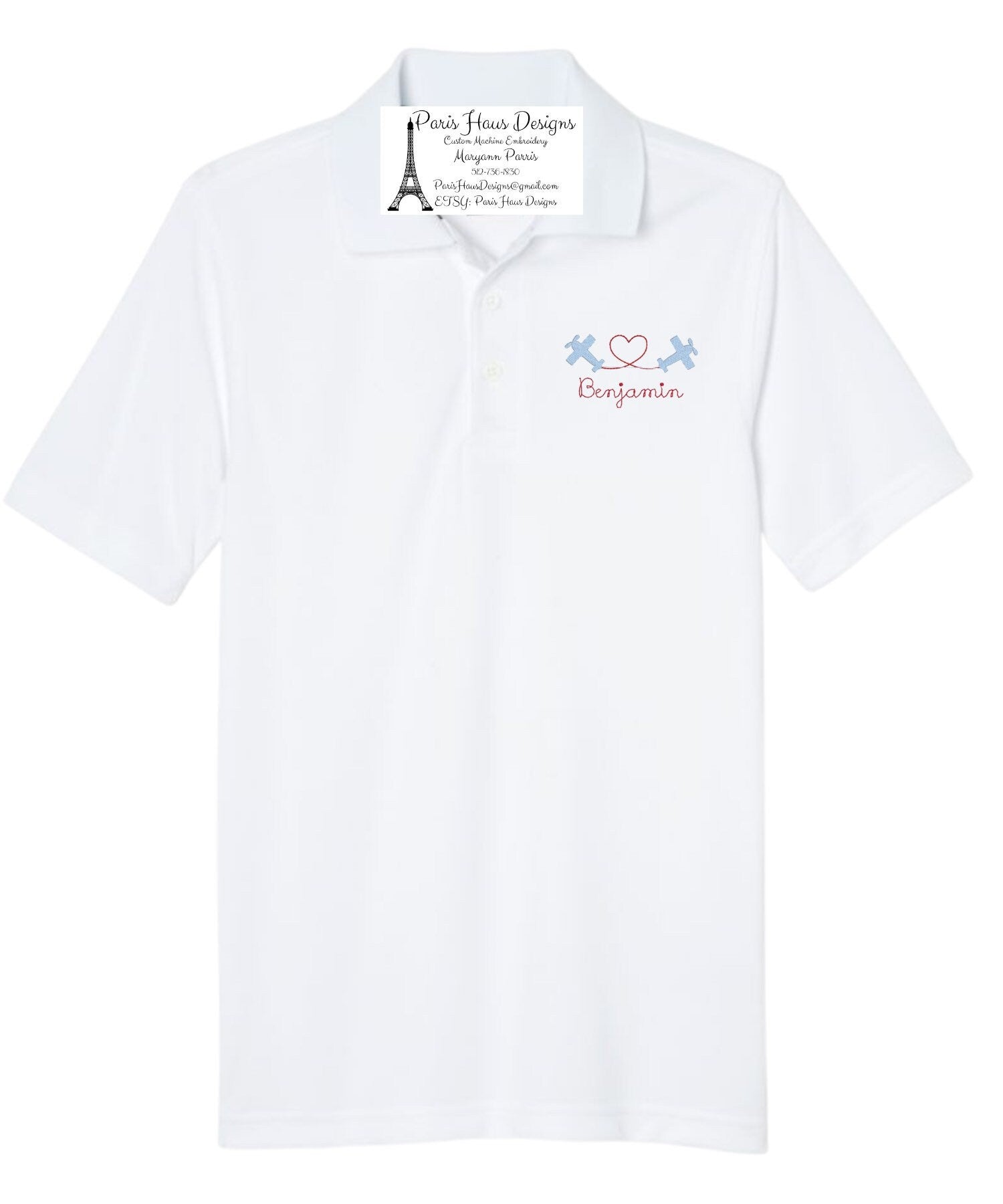 Boys Valentine’s Day Monogram Polo Design