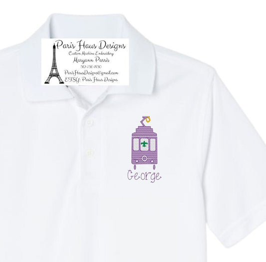 Boys Mardi Gras Monogram Polo Design