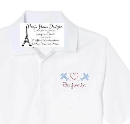 Boys Valentine’s Day Monogram Polo Design