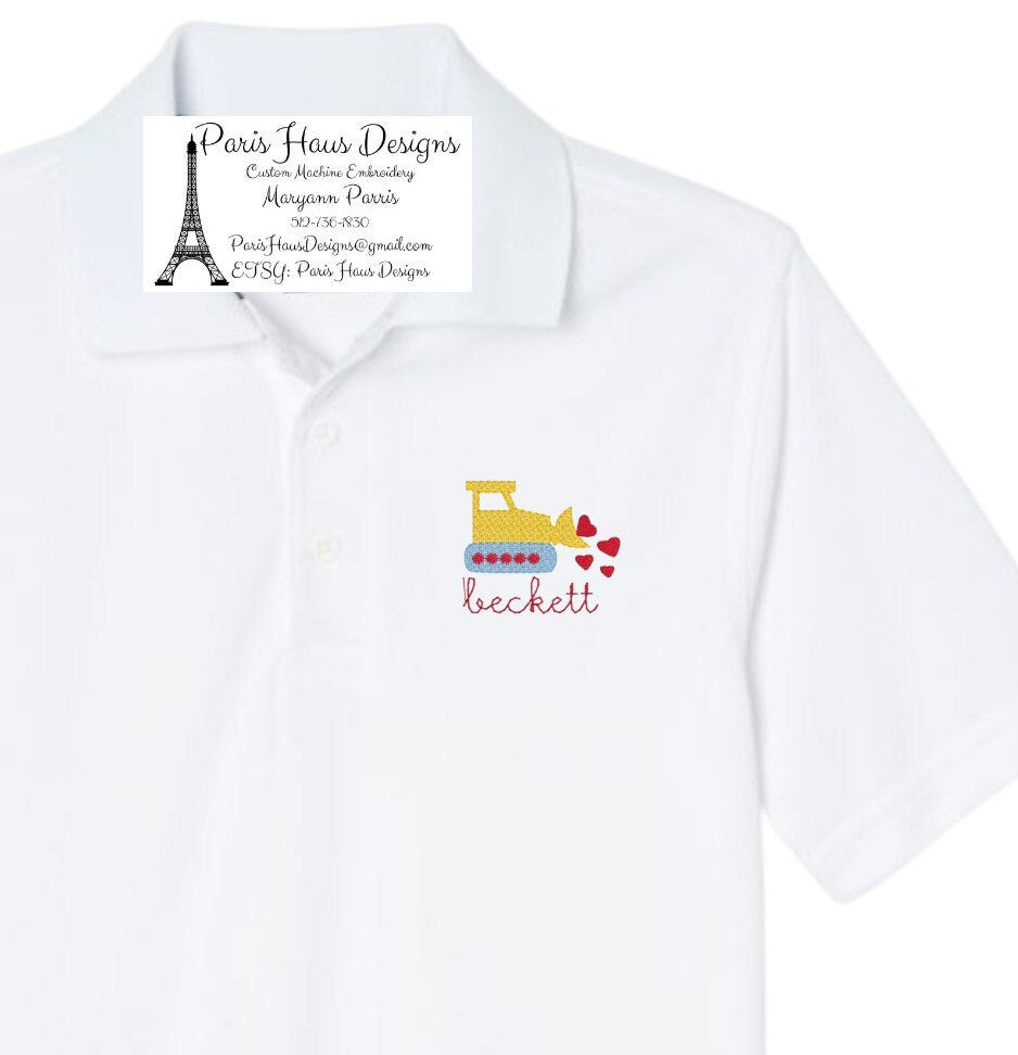 Boys Valentine’s Day Monogram Polo Design