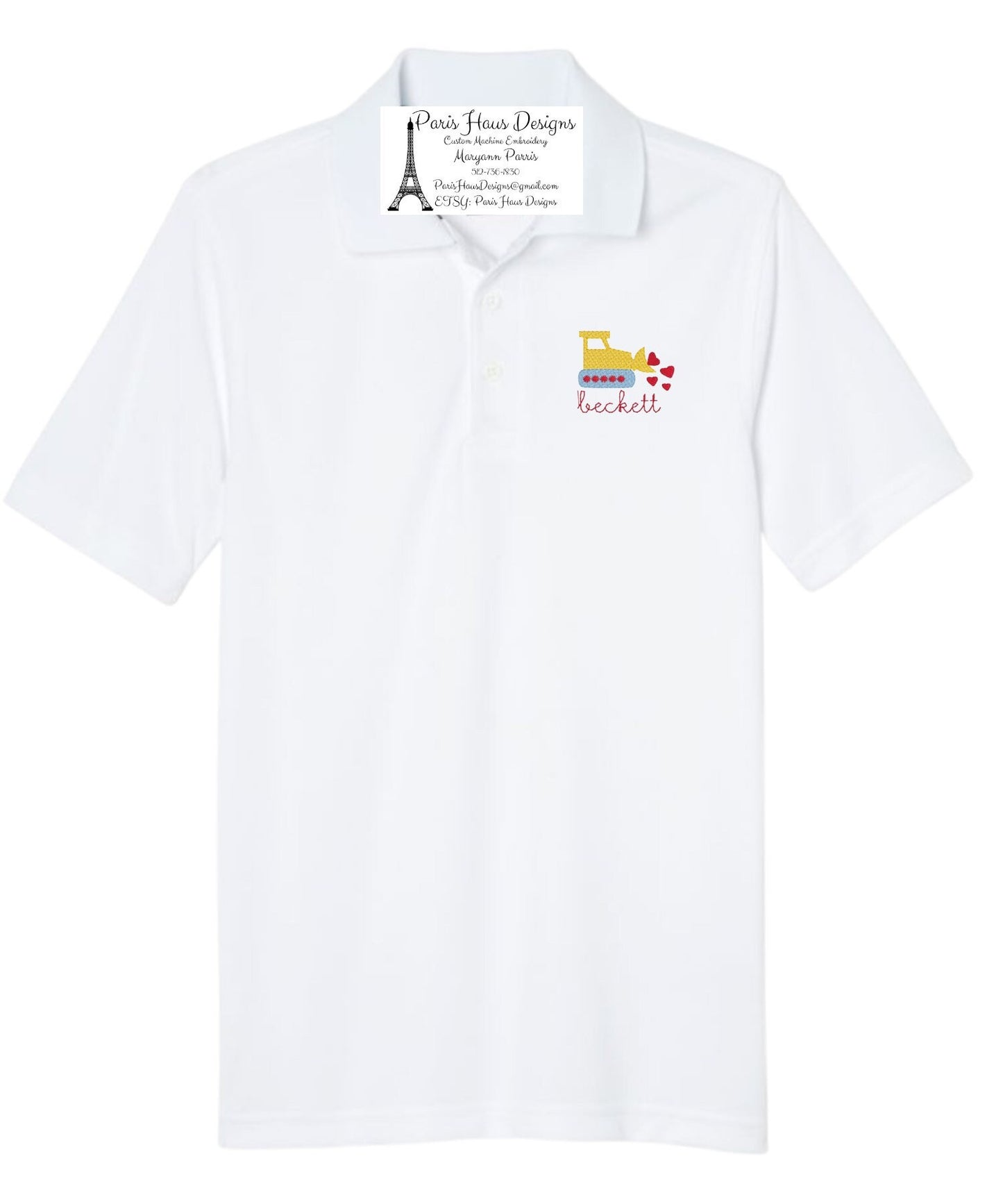 Boys Valentine’s Day Monogram Polo Design