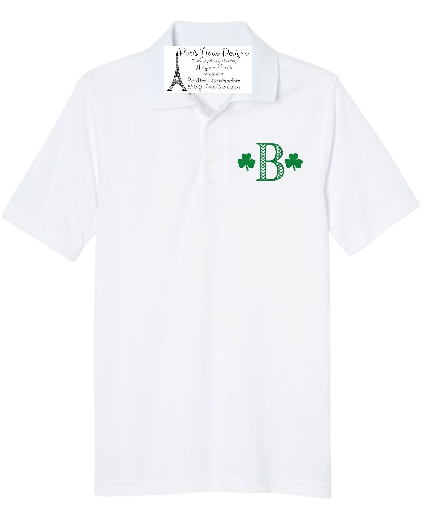 Boys Shamrock Monogram Polo Design