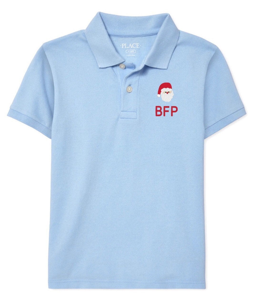 Boys Christmas Santa Monogram Polo Design