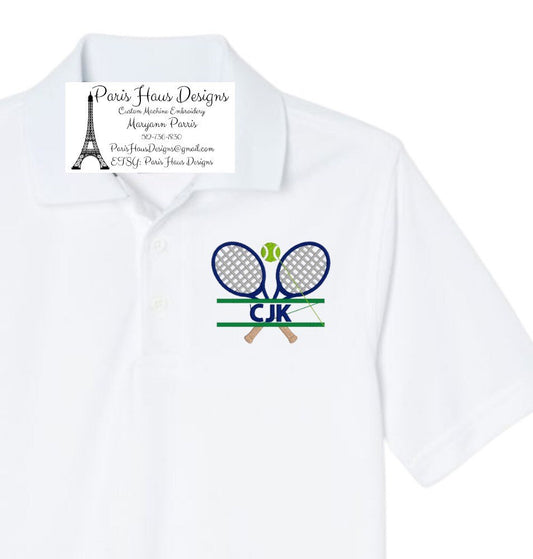 Boys Tennis Monogram Polo Design