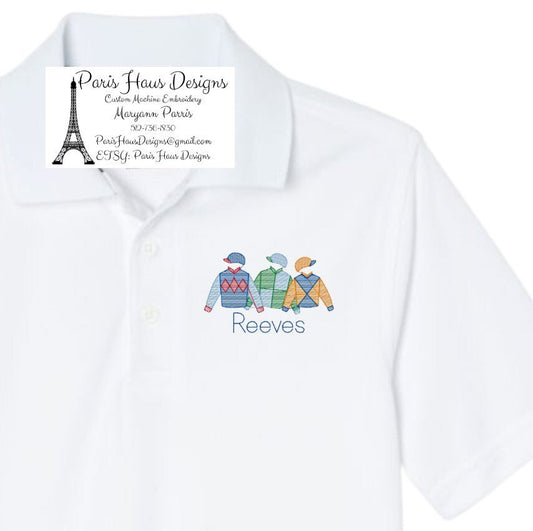 Boys Jockey Monogram Polo Design