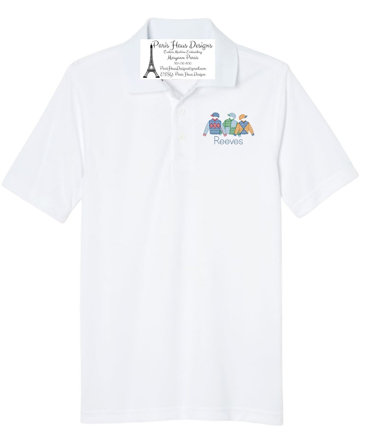 Boys Jockey Monogram Polo Design