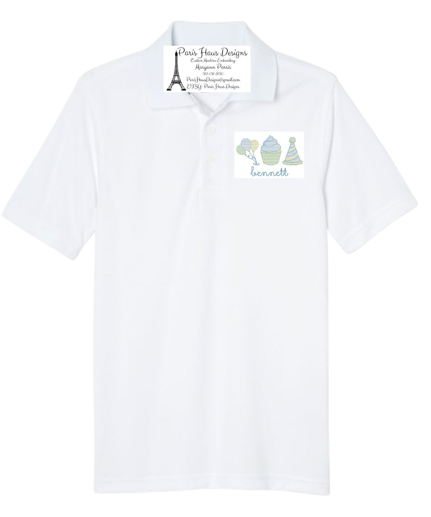 Boys Birthday Monogram Polo Design